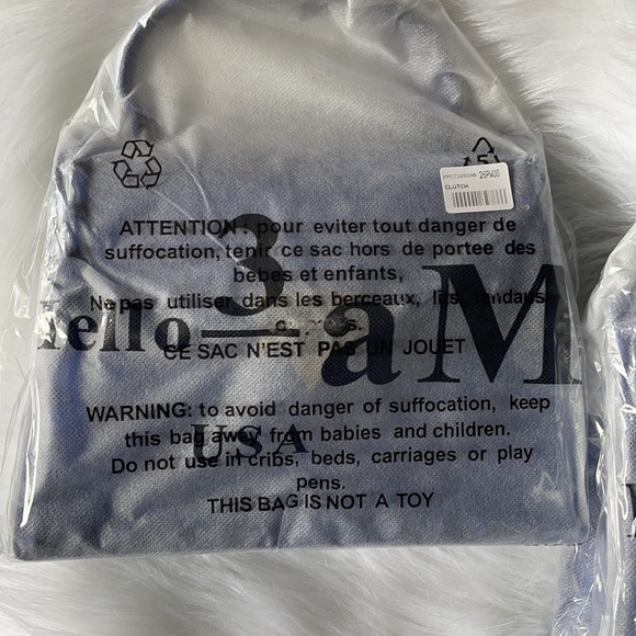 Blue Crystal Studded Clutch Satchel Purse - Picture 5 of 10